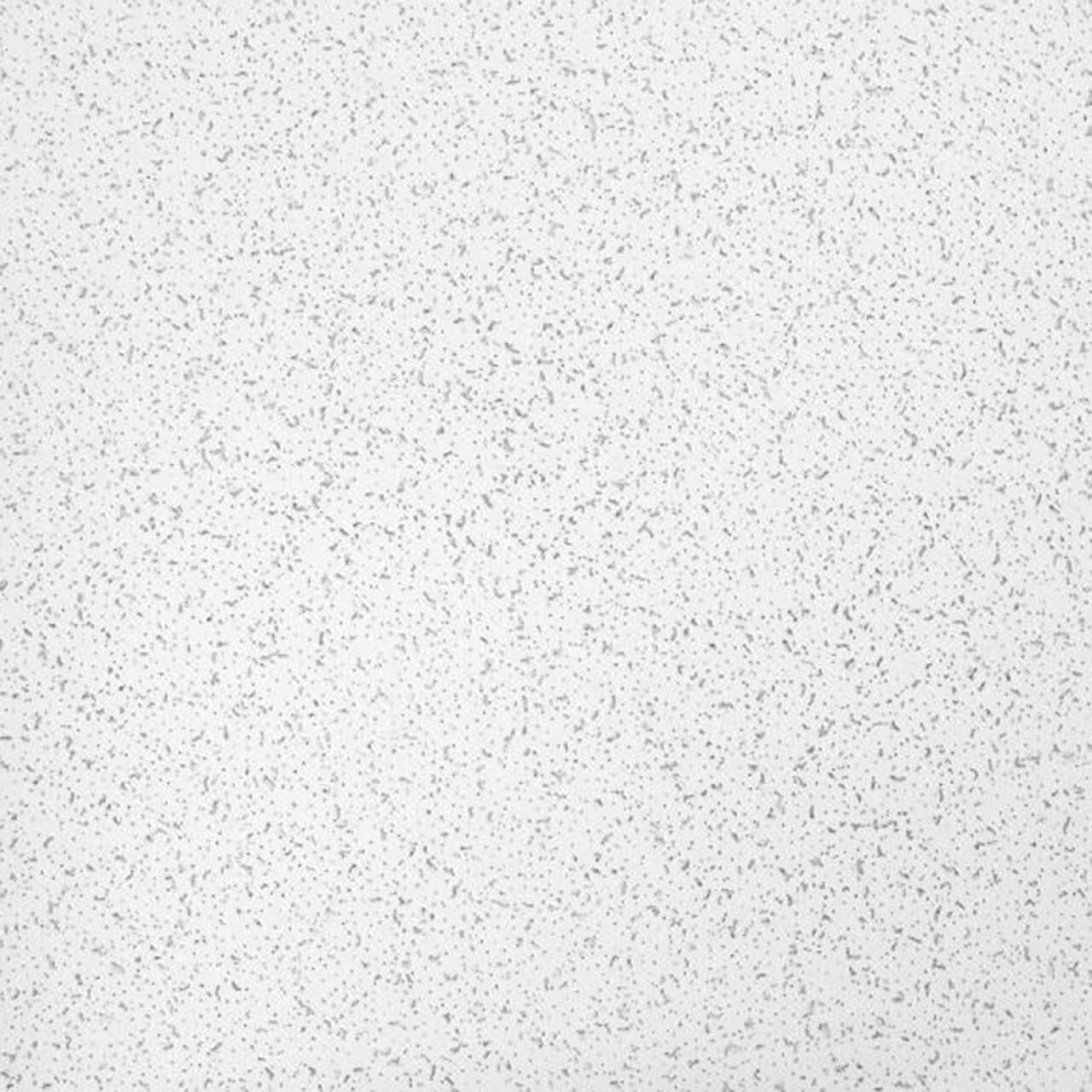 Close-up of Go Builds 2 ft. x 2 ft. Textured Ceiling Tile featuring a speckled white design with small gray dots, resembling an acoustical surface (64 sq. ft./case).